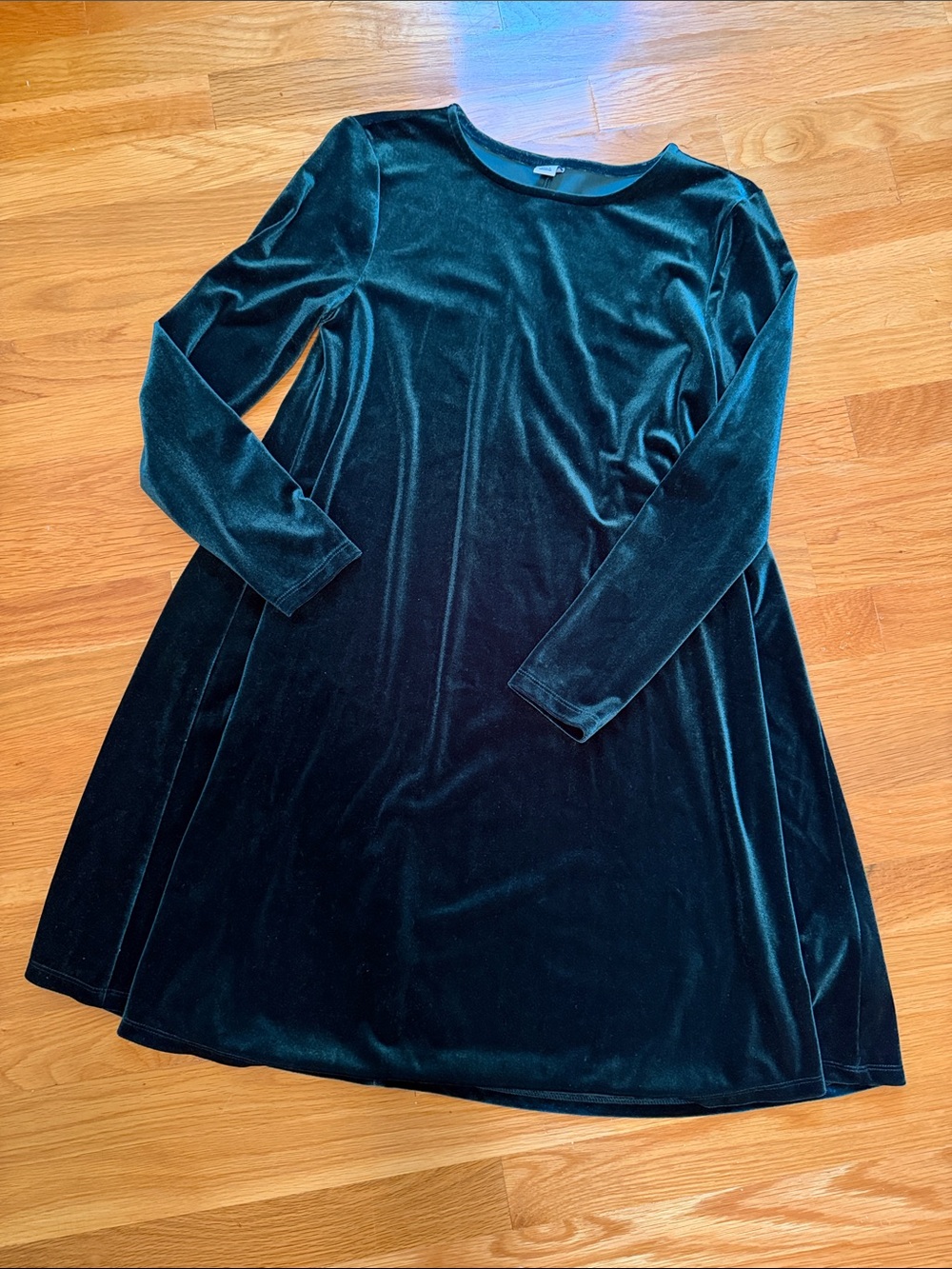 Old Navy Velvet Long Sleeve A-Line Dress - Green